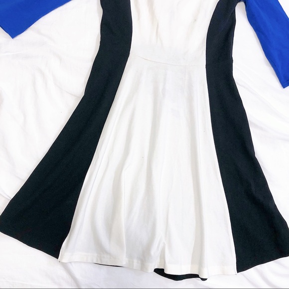 Express Colour Block A-Line Skater Dress - Picture 3 of 7